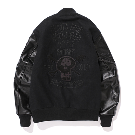 STUSSY x 45KING x K.O.D.P. x BBP Crate Digger Varsity Jacket｜BBP